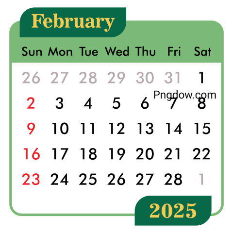 February calendar 2025