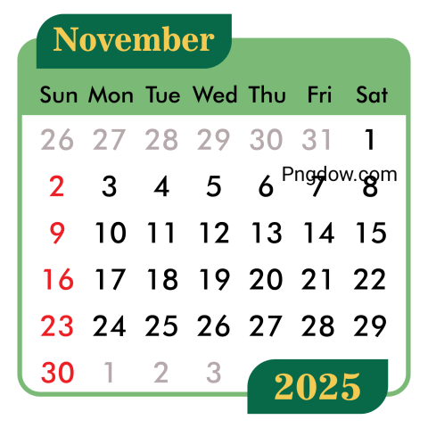 November calendar 2025