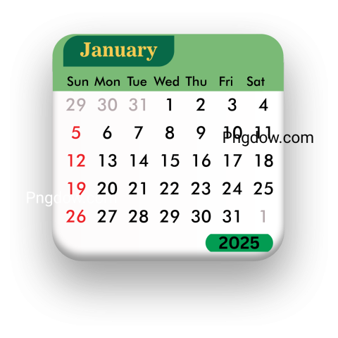 January calendar png