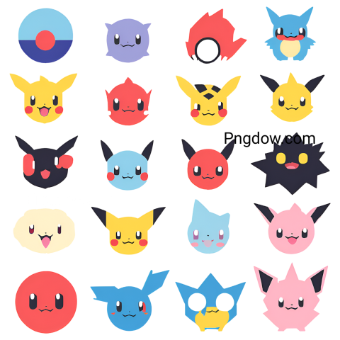 Vector icons of Pikachu in SVG and PNG formats, showcasing the beloved ...