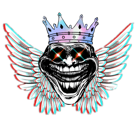 Troll Face with Angled Wings PNG, free download