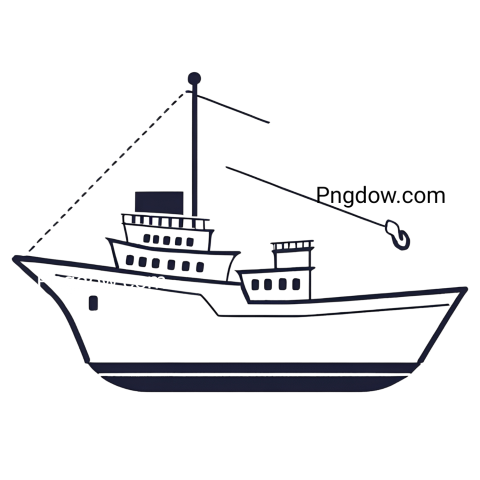 Boat on black background, Ship PNG