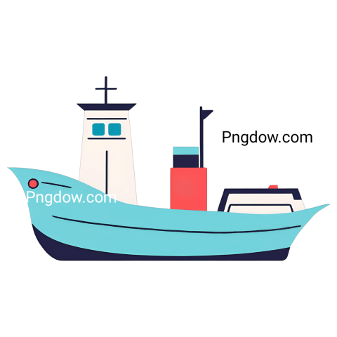 Ship PNG, Cartoon boat against black backdrop