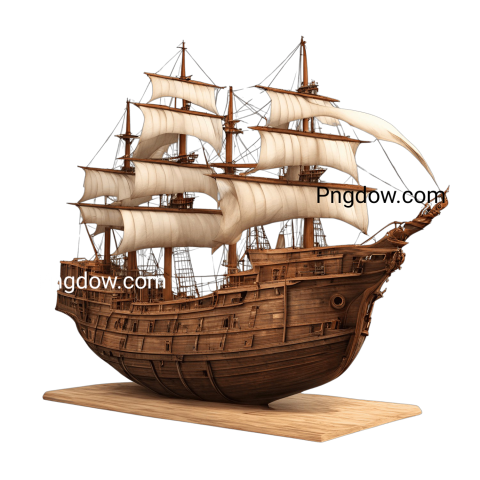 A ship model on a wooden stand