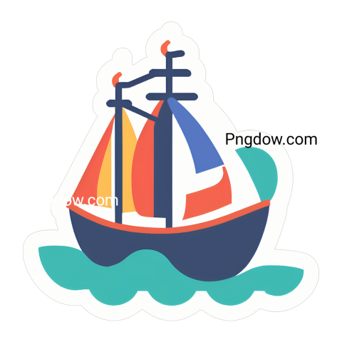 A sailboat sticker on the water, Ship PNG