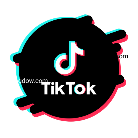 TikTok logo featuring a prominent circle in the center, presented in a clean PNG vector format