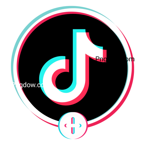 TikTok logo displayed prominently on a transparent background, showcasing its vibrant design in a transparent vector format