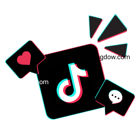 TikTok logo featuring a heart and speech bubble, designed in a transparent SVG vector format