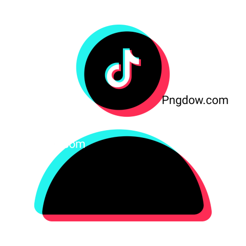 TikTok logo displayed prominently on a black background, showcasing its vibrant design in a transparent vector format