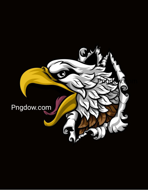 Eagle Hawk Face Head Ripping through Background vector T shirt Digital Download, Free