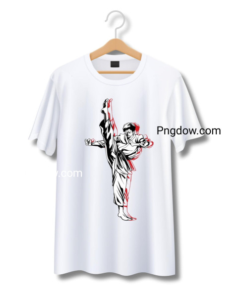 Taekwondo Drawn Silhouette T shirt Design