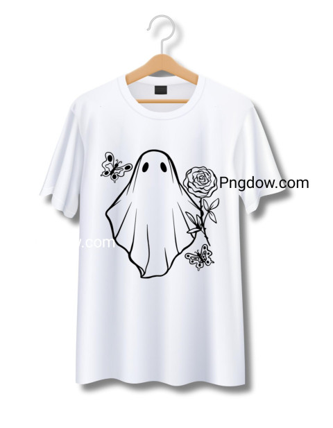 Retro Ghost Halloween design t shirt design  Cute cartoon  vintage