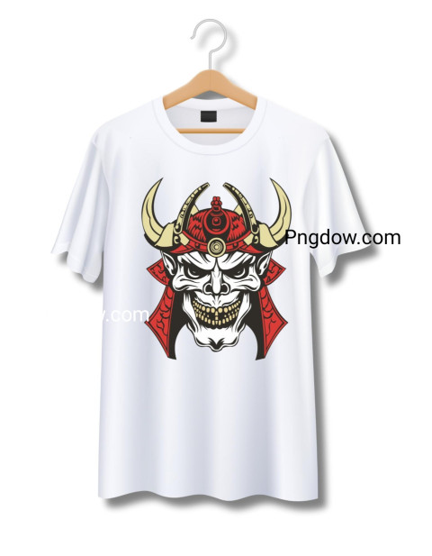 Japanese themed Samurai Logo T Shirt Design template