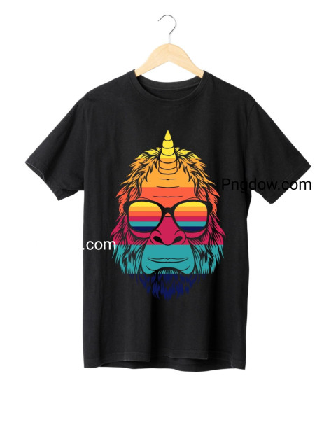 Bigfoot horn unicorn wearing a glasses vector illustration t shirt design
