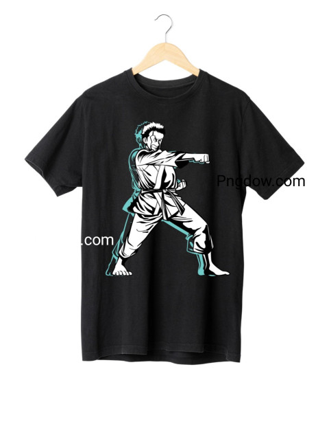 Karate Drawn Silhouette T shirt Design