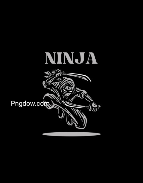 Black and Grey Illustrative Ninja T shirt