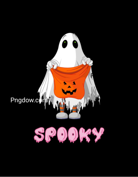 Pink White Ghost Scary Halloween Illustrated T Shirt