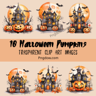 10 Halloween Pumpkins png TRASPARENT CLIP ART IMAGES