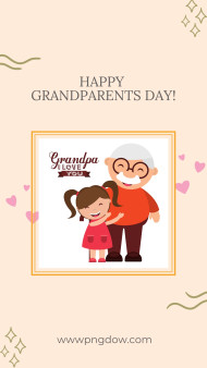 Beige Simple Grandparents Day Greeting Instagram Story