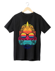 Bigfoot horn unicorn wearing a glasses vector illustration t shirt design