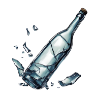 Broken bottle PNG image with transparent background, broken bottle png (37)