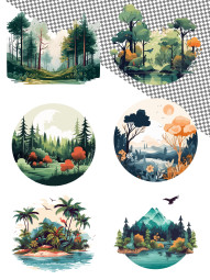 Captivating Nature Forest Vector Graphics for Creative Projects