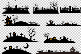 Collection of halloween silhouettes SVG