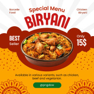 Delicious Chicken Biryani Promotion | A Feast of Yellow & Red Delights!