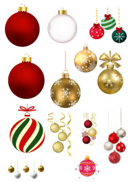 Download Festive Christmas Decoration PSD and PNG Files