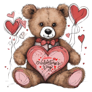 Free Transparent Valentine's Day Teddy Bear PNG   Celebrate Love with Adorable Cuteness