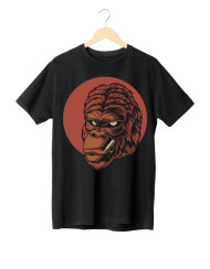 Gorilla head smoke vector illustration t shirt design