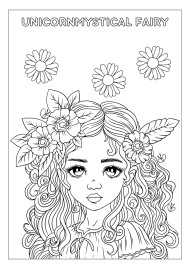Hand Drawn Mystical Fairy Coloring Page