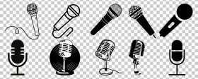 Microphone icon set  Different microphone collection vector