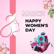Pink White Modern International Women's Day Greeting Instagram Post