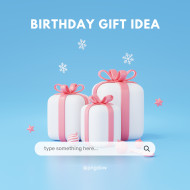 Premium Blue & Pink 3d Minimalist Birthday Gift Idea Instagram Post