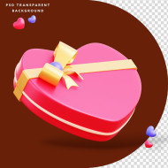 Premium PSD | 3d Valentine Giftbox Love