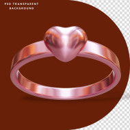 Premium PSD | Valentine Ring 3D Render Element