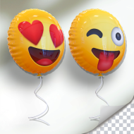 Premium PSD Vector, emoji balloon 3d icon project, Transparent background