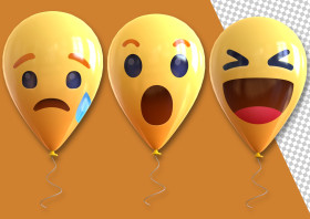 Premium PSD Vector | emoji balloon 3d Illustration project