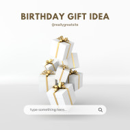 Premium White & Gold 3d Minimalist Birthday Gift Idea Instagram Post