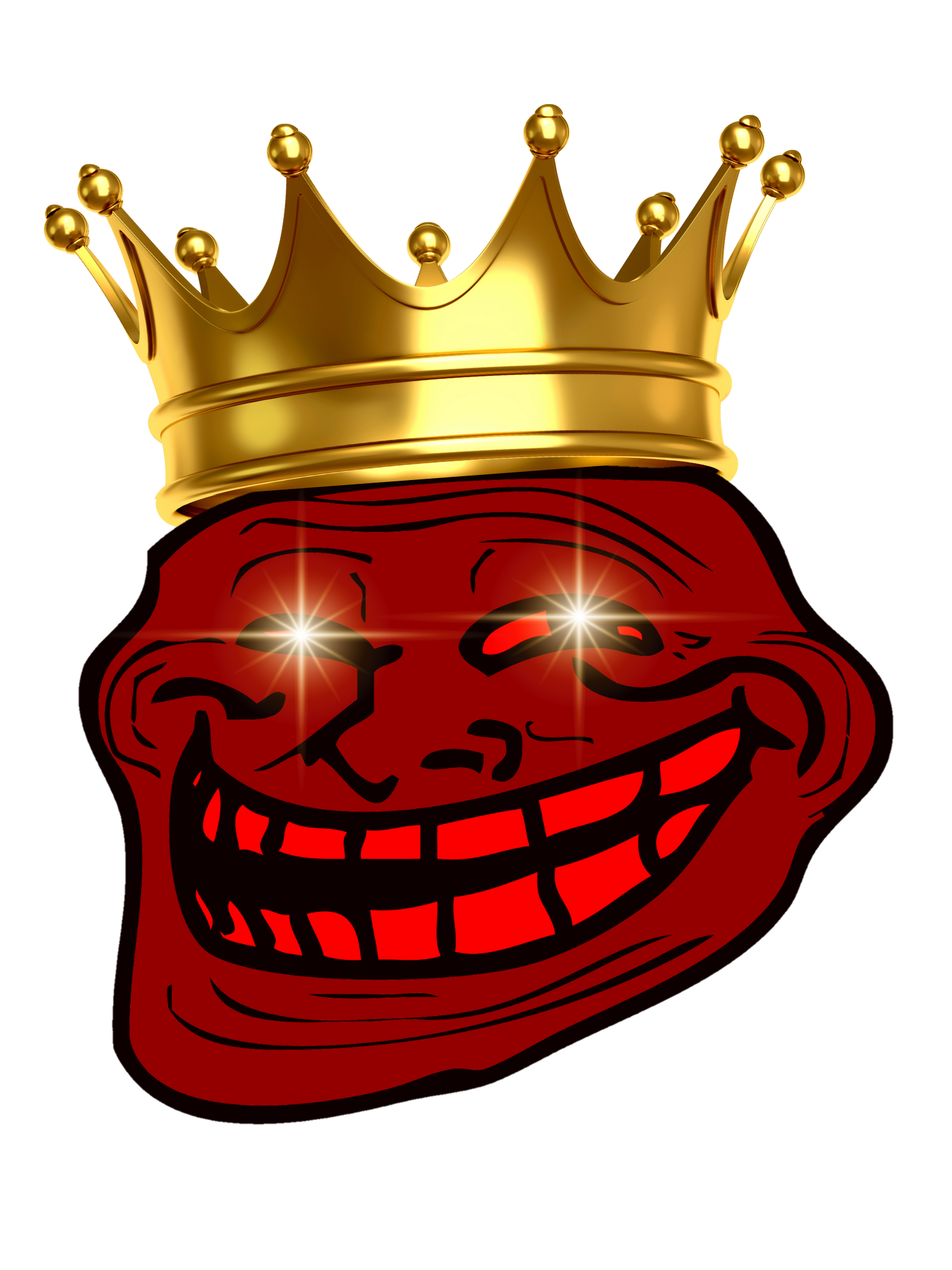 Crowned red troll face troll face png