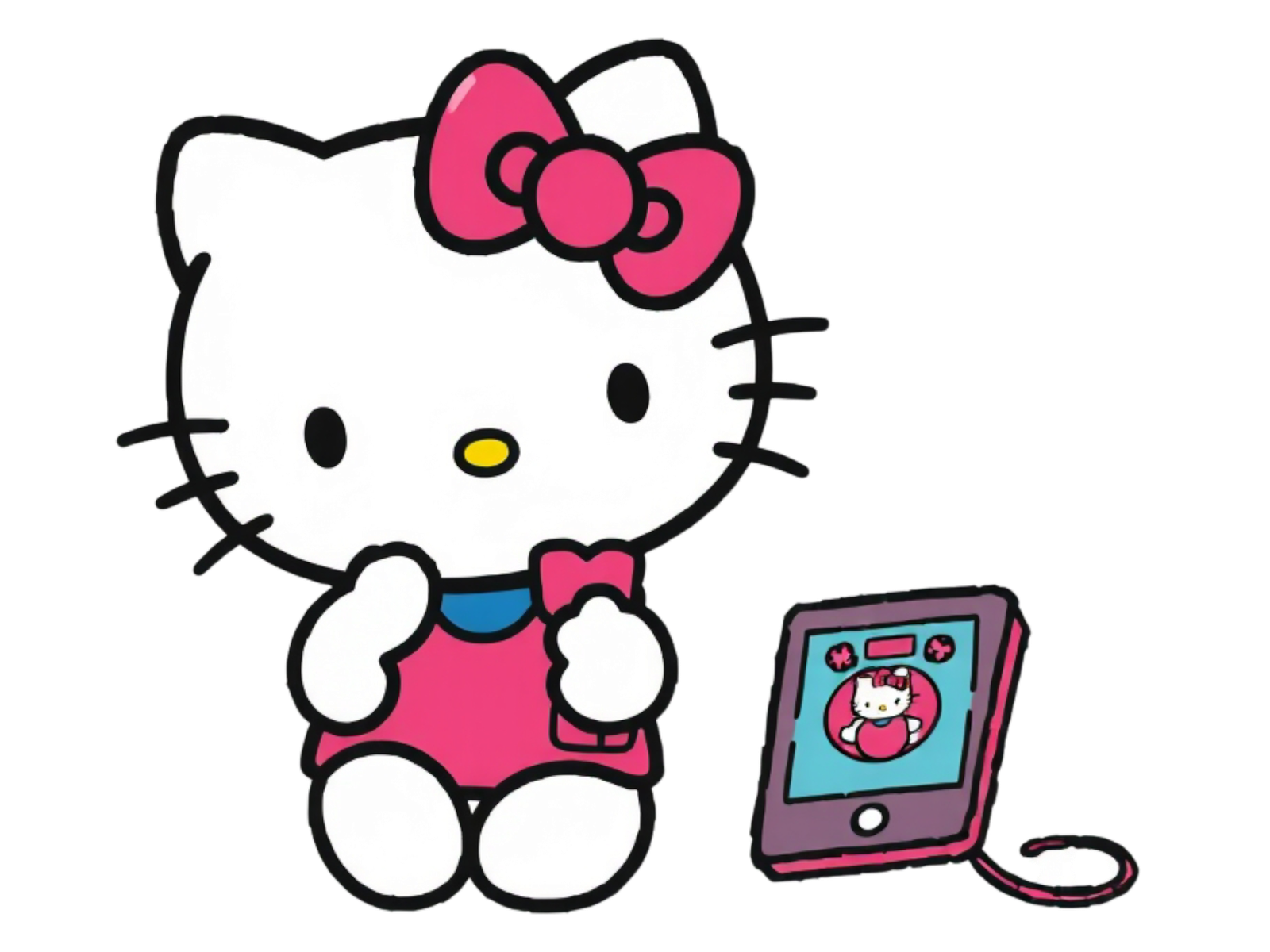 Hello kitty with phone clipart