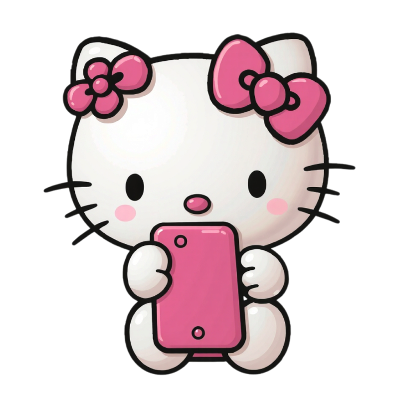 Hello kitty with phone