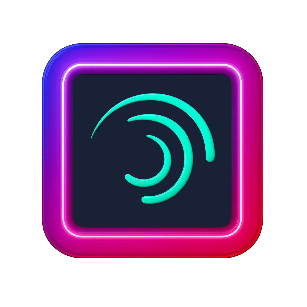 Alight motion 3d neon logo icon gradient frame premium asset