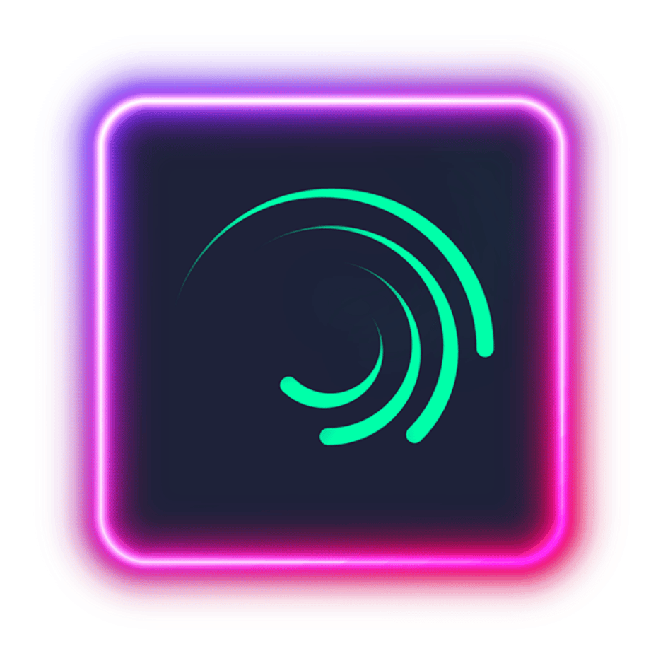 Alight motion neon glow 3d logo icon premium asset