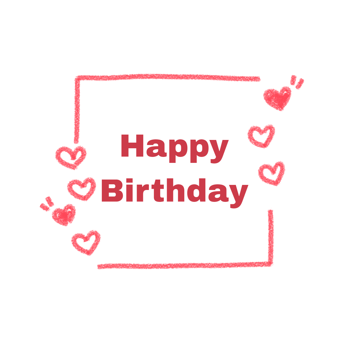 Hand drawn birthday text clipart premium asset