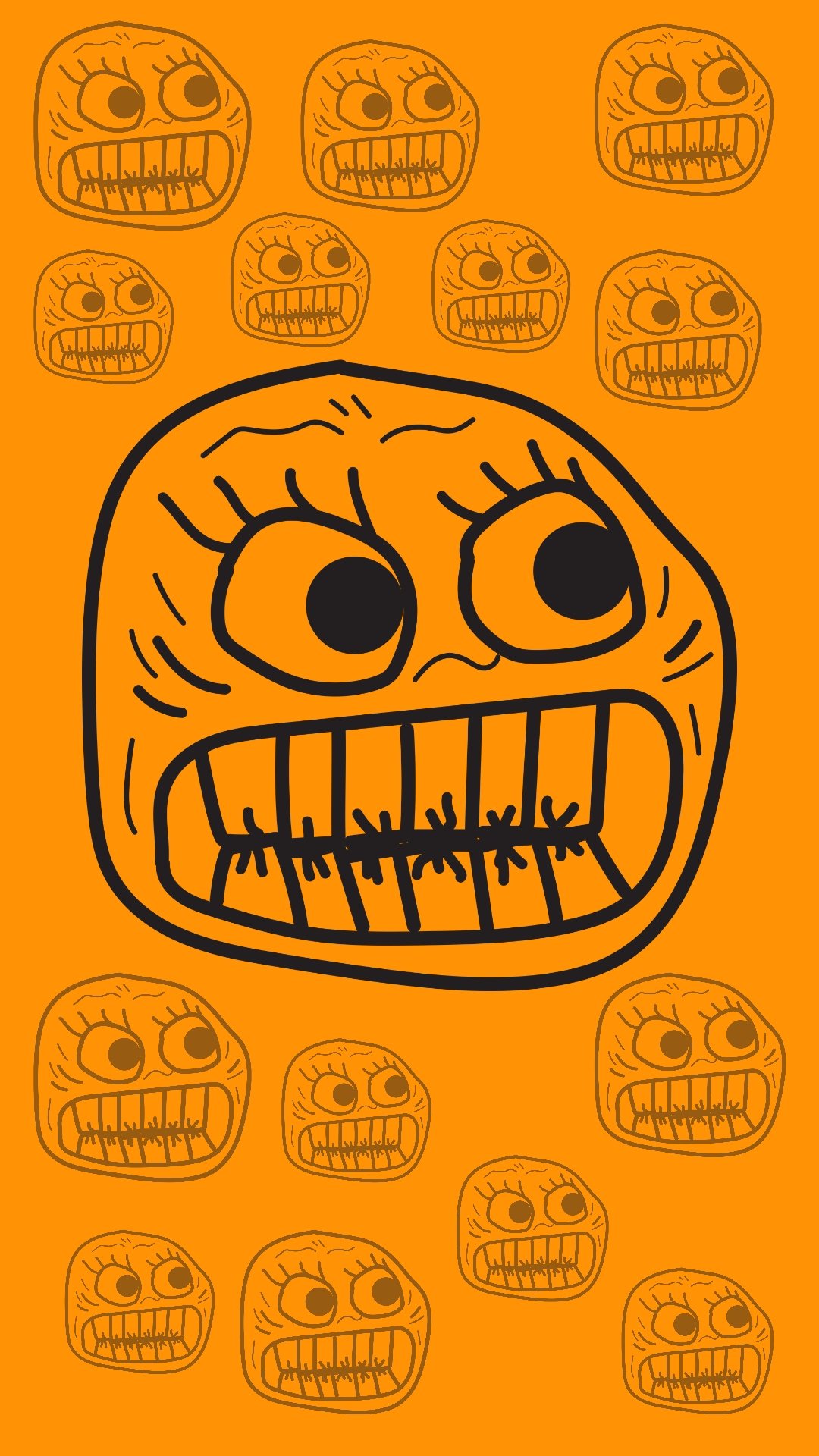 Orange troll face wallpaper
