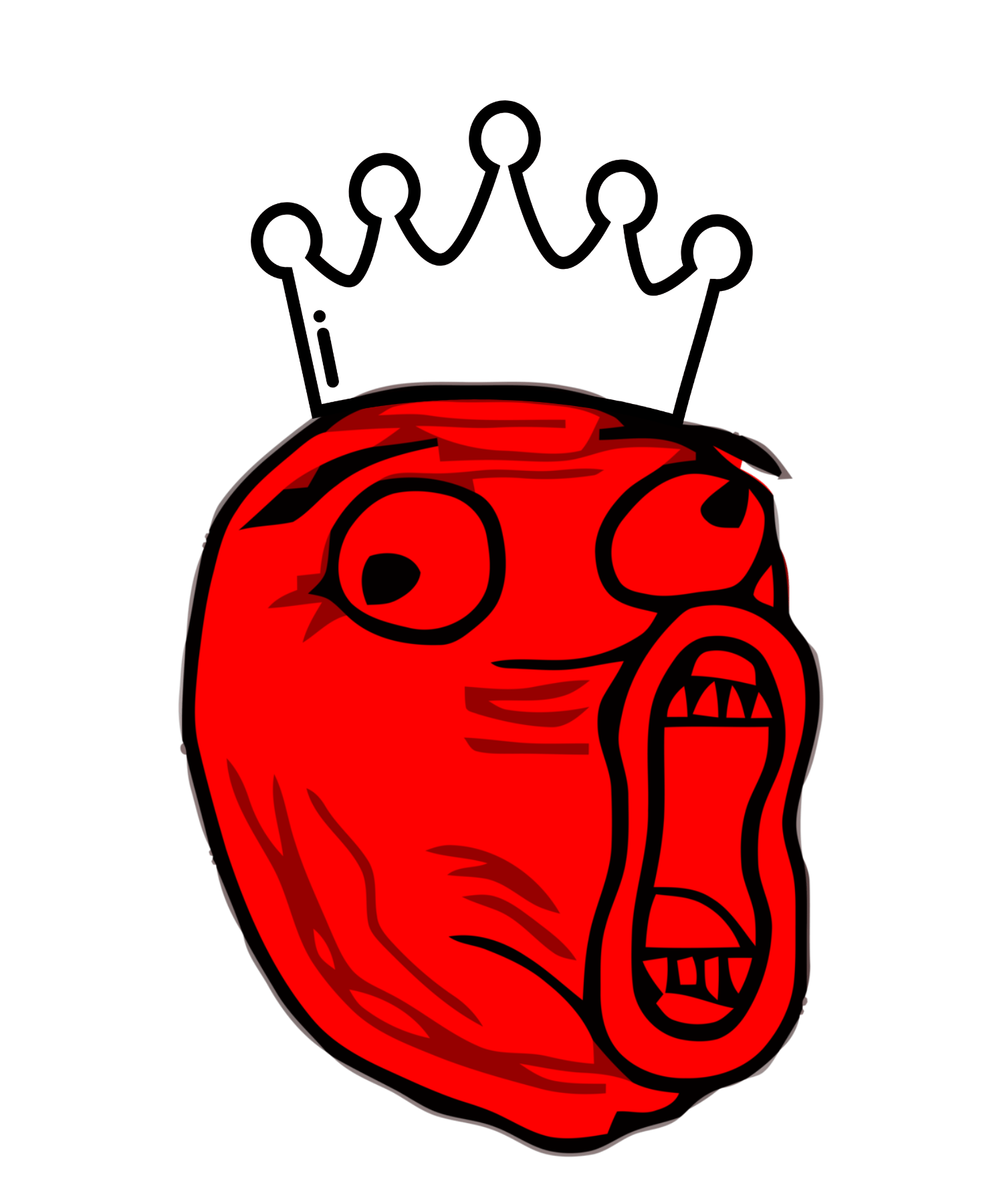 Scary troll face red png clipart