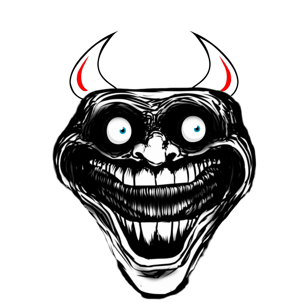 Scary troll face png image free download