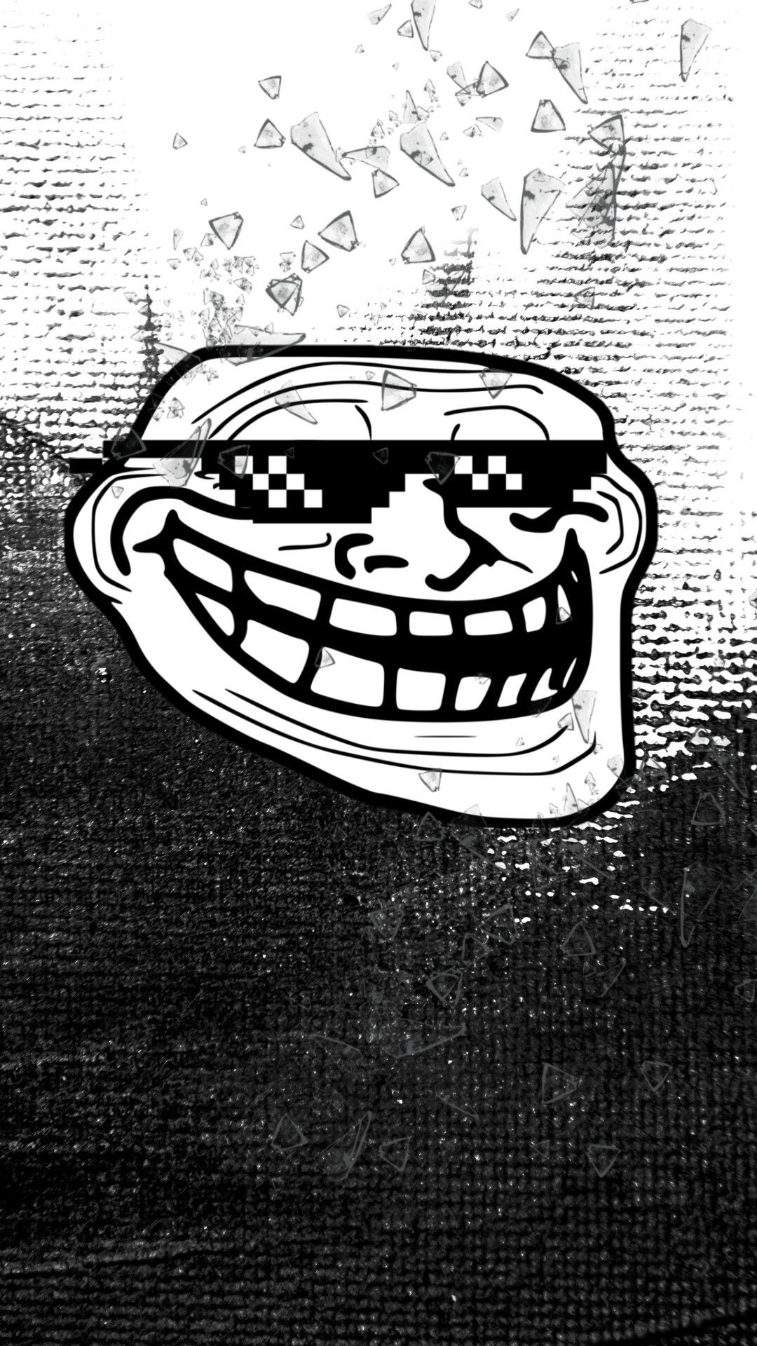 Enhance Your Screen with Troll Face Black Wallpaper Background – High-Resolution Design